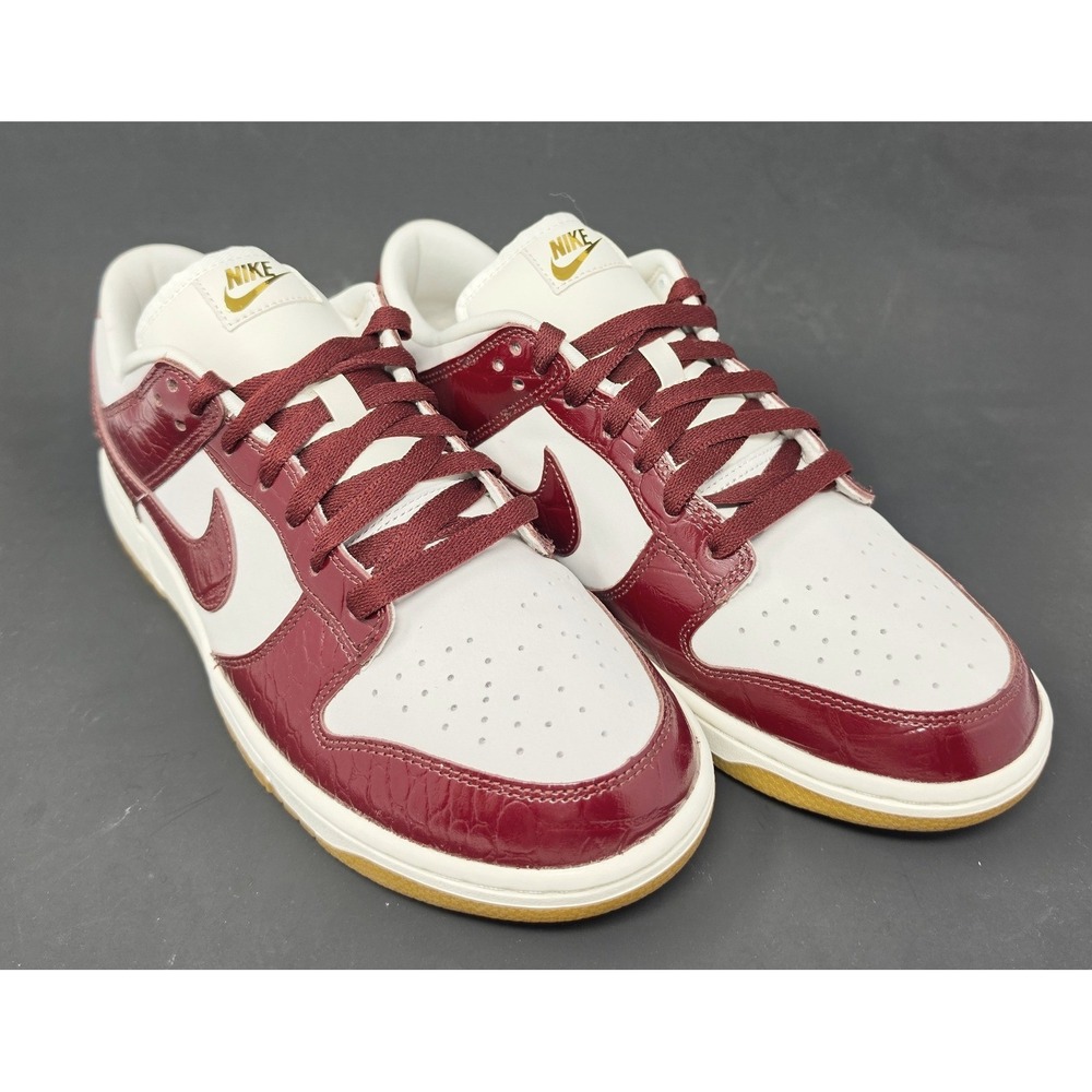 Nike Dunk Low Dark Team Red Croc Patent Leather FJ2260-004 Women's 11/Men's 9.5